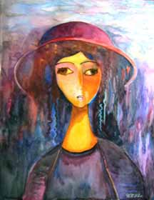 Maler Ilja Kleiner "Das Mädchen mit den Hut"