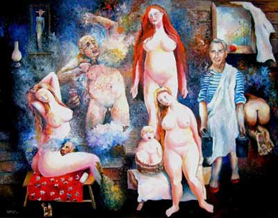 Maler Ilja Kleiner "Die Sauna"