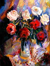 Maler Ilja Kleiner "Die roten Rosen"